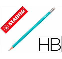 Lapices de grafito con goma stabilo swano mina 2,2 mm dureza hb azul pastel