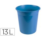 Papelera plastico liderpapel celeste opaco 13 litros 275x285 mm