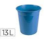 Papelera plastico liderpapel celeste opaco 13 litros 275x285 mm