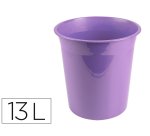 Papelera plastico liderpapel lavanda opaco 13 litros 275x285 mm