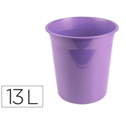 Papelera plastico liderpapel lavanda opaco 13 litros 275x285 mm