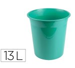 Papelera plastico liderpapel menta opaco 13 litros 275x285 mm