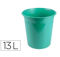 Papelera plastico liderpapel menta opaco 13 litros 275x285 mm