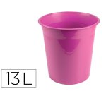 Papelera plastico liderpapel rosa opaco 13 litros 275x285 mm