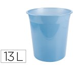 Papelera plastico liderpapel celeste translucido 13 litros 275x285 mm