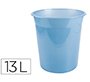 Papelera plastico liderpapel celeste translucido 13 litros 275x285 mm