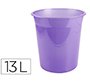 Papelera plastico liderpapel lavanda translucido 13 litros 275x285 mm