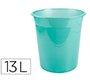 Papelera plastico liderpapel menta translucido 13 litros 275x285 mm