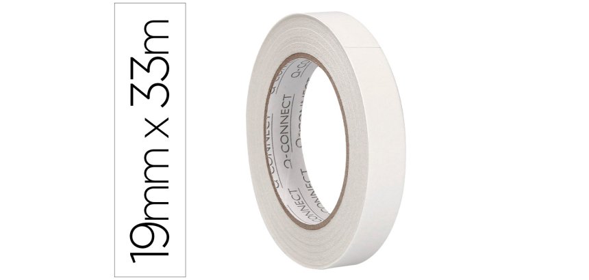 Cinta adhesiva q-connect doble cara 33 m x 19 mm