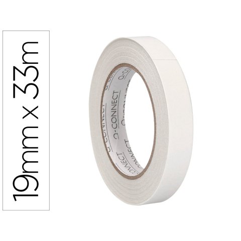Cinta adhesiva q-connect doble cara 33 m x 19 mm