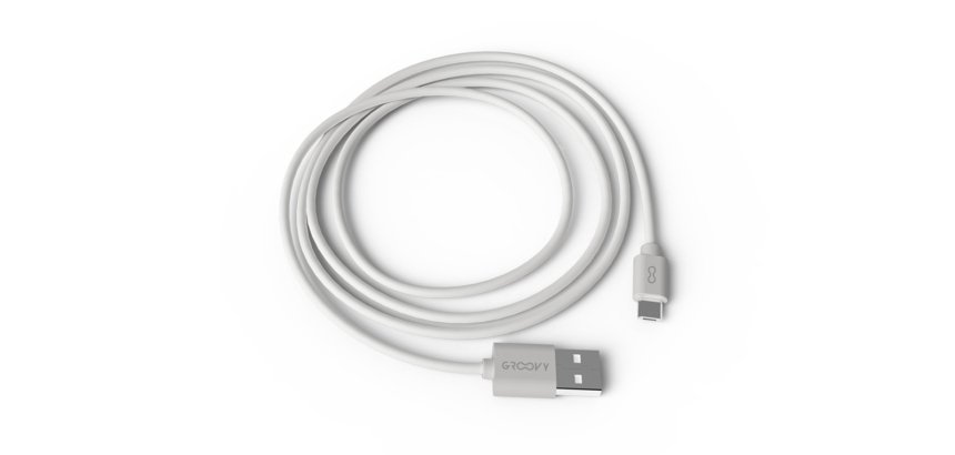 Cable groovy usb-a a micro usb longitud 1 m color blanco