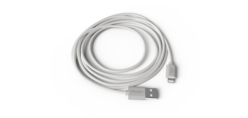 Cable groovy usb 2.0 a apple lightning longitud de cable 2 m color blanco