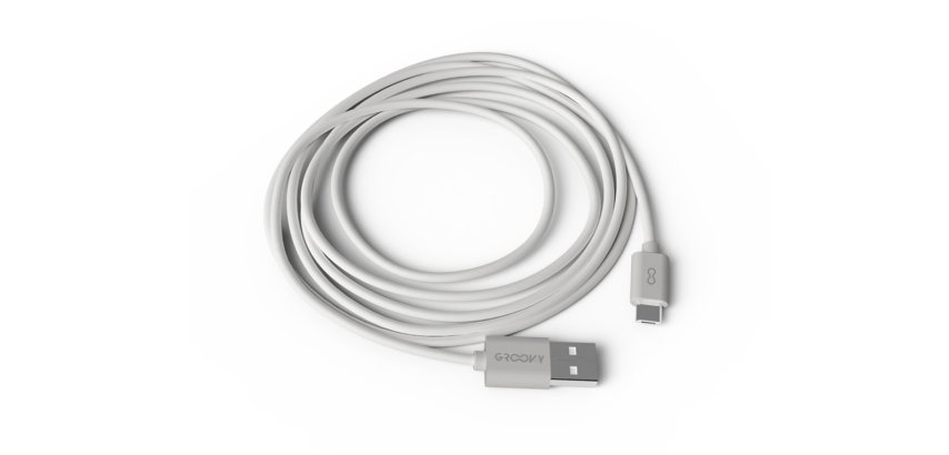 Cable groovy usb-a a micro usb longitud 1,5 m color blanco