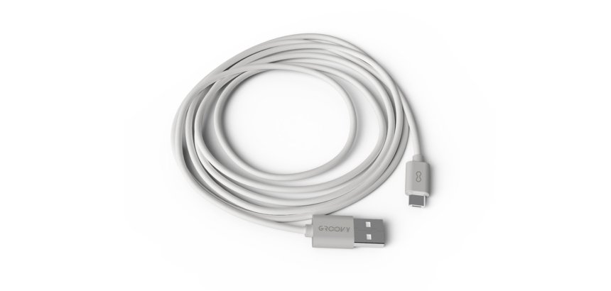 Cable groovy usb-a a micro usb longitud 2 m color blanco
