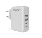 Cargador de pared Groovy 4 usb color blanco