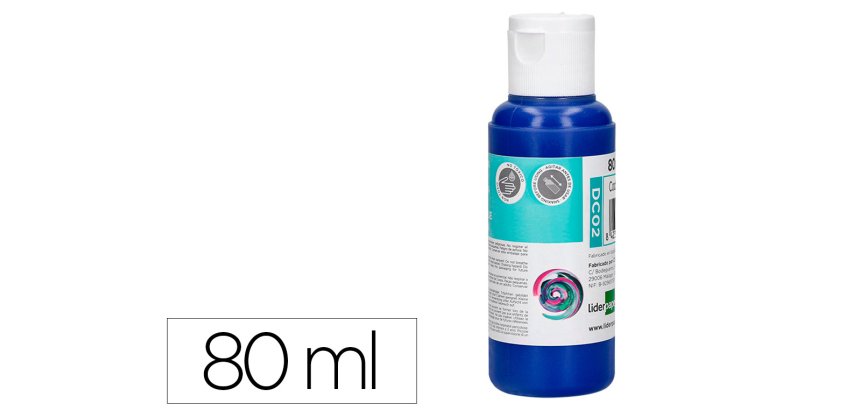 Pintura acrilica liderpapel bote de 80 ml azul ultramar