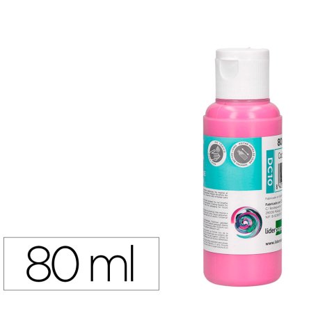 Pintura acrilica liderpapel bote de 80 ml rosa