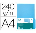 Subcarpeta cartulina liderpapel din a4 pestaña derecha 240g/m2 azul