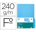 Subcarpeta cartulina liderpapel folio pestaña derecha 240g/m2 azul