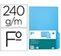 Subcarpeta cartulina liderpapel folio pestaña derecha 240g/m2 azul