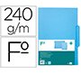 Subcarpeta cartulina liderpapel folio pestaña central 240g/m2 azul