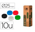 Iman para sujecion liderpapel ecouse pp reciclado para pizarra magnetica 25 mm caja de 10 unidades