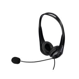 Auricular q-connect biaural diadema con microfono y control de volumen conexion usb cable de 2m color negro