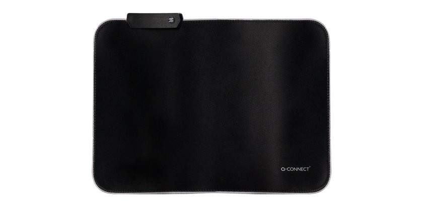 Alfombrilla para raton q-connect iluminacion led conexion usb color negro 350x250x3 mm