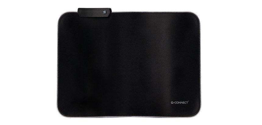 Alfombrilla para raton q-connect iluminacion led conexion usb color negro 350x250x3 mm