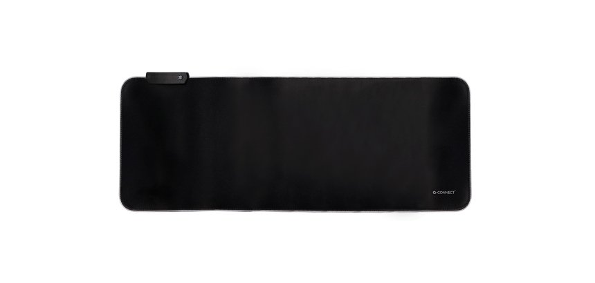 Alfombrilla para raton q-connect xxl iluminacion led conexion usb color negro 800x300x4 mm