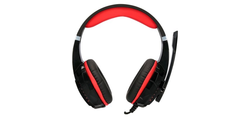 Auricular q-connect con microfono ajustable e iluminacion led color negro