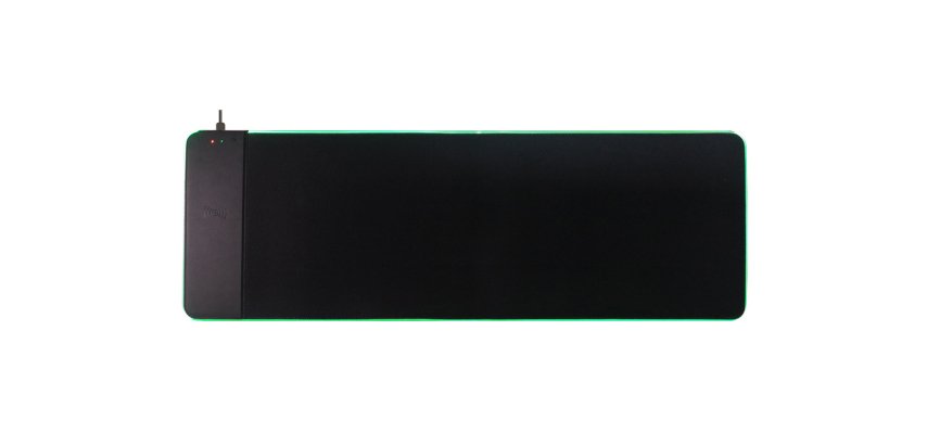 Alfombrilla de escritorio XL q-connect gaming con cargador inalambrico e iluminacion rgb color negro 800x300x4 mm