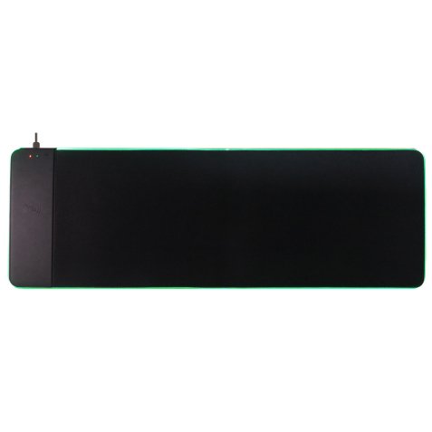 Alfombrilla de escritorio XL q-connect gaming con cargador inalambrico e iluminacion rgb color negro 800x300x4 mm