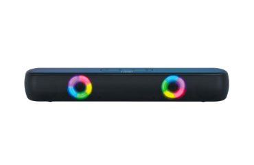 Barra de sonido q-connect bluetooth con iluminacion led y control de volumen color negro