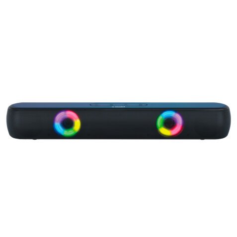 Barra de sonido q-connect bluetooth con iluminacion led y control de volumen color negro