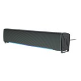 Barra de sonido q-connect para pc con iluminación led color negro