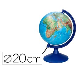 Globo terraqueo liderpapel con luz fisico y politico diametro 20 cm