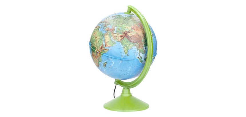 Globo terraqueo liderpapel con luz fisico y politico diametro 26 cm