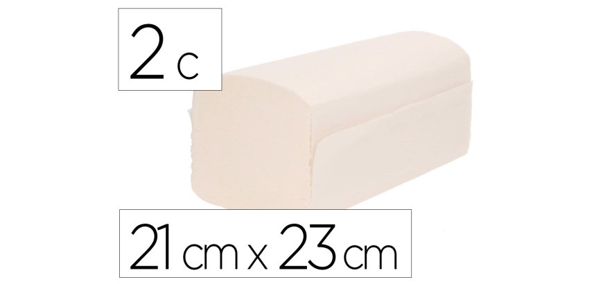 Toalla secamanos bunzl greensource celulosa blanca plegado en v 2 capas 21x23 cm caja de 20 paquetes de 200