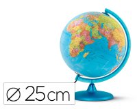 Globo terraqueo nova rico con luz dia y noche base y meridiano color azul diametro 25 cm