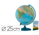 Globo terraqueo nova rico con luz safari base y meridiano color azul diametro 25 cm