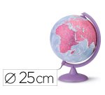 Globo terraqueo nova rico con luz base y meridiano color morado diametro 25 cm