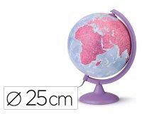 Globo terraqueo nova rico con luz base y meridiano color morado diametro 25 cm