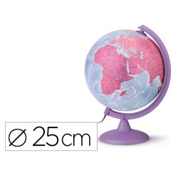 Globo terraqueo nova rico con luz base y meridiano color morado diametro 25 cm