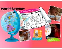 Globo terraqueo nova rico con luz infantil mappa&mondo base y meridiano color azul diametro 25 cm