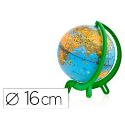 Globo terraqueo nova rico mini giacomino base de plastico alta resistencia 16 cm diametro