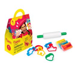 Pintura a dedos jovi pastel super kit 4 botes 35 ml + 20 plantillas
