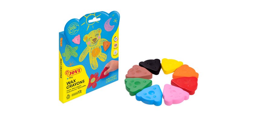 Lapices de cera jovi my first crayon forma de oso caja de 8 unidades colores surtidos