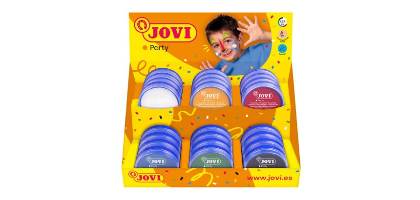 Crema maquillaje jovi face paint 8 ml expositor de 24 unidades 6 colores surtidos
