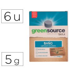 Limpiador de baños bunzl greensource ecologico pastilla de 5 g paquete de 6 unidades